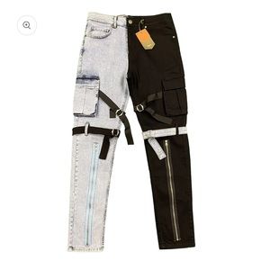 CECA UTILITY CARGO JEANS ZIPPER BLACK/BLUE
Like new condition 
Size:40